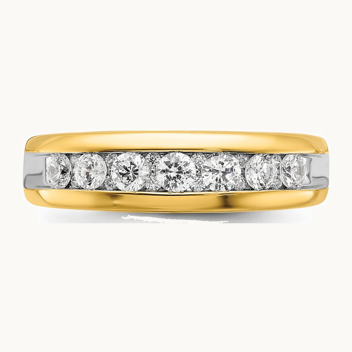 IBGoodman 14K with White Rhodium Men's Polished 1/2 Carat AA Quality Diamond Ring