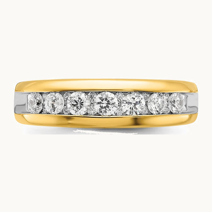 IBGoodman 14K with White Rhodium Men's Polished 1/2 Carat AA Quality Diamond Ring