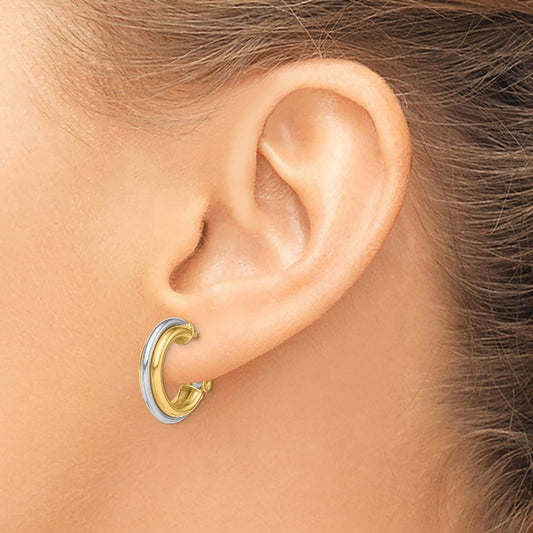 Polished Omega Back Hoop Earrings — 17mm