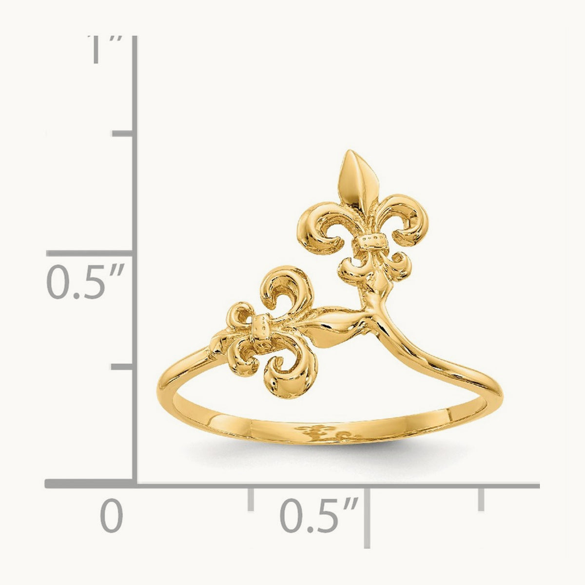 Polished Fleur De Lis Ring — 14K Yellow Gold, 6.5