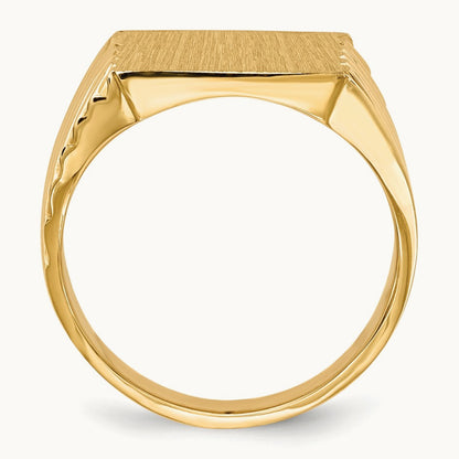 13.0x13. Closed Back Mens Signet Ring, 0mm, 14K