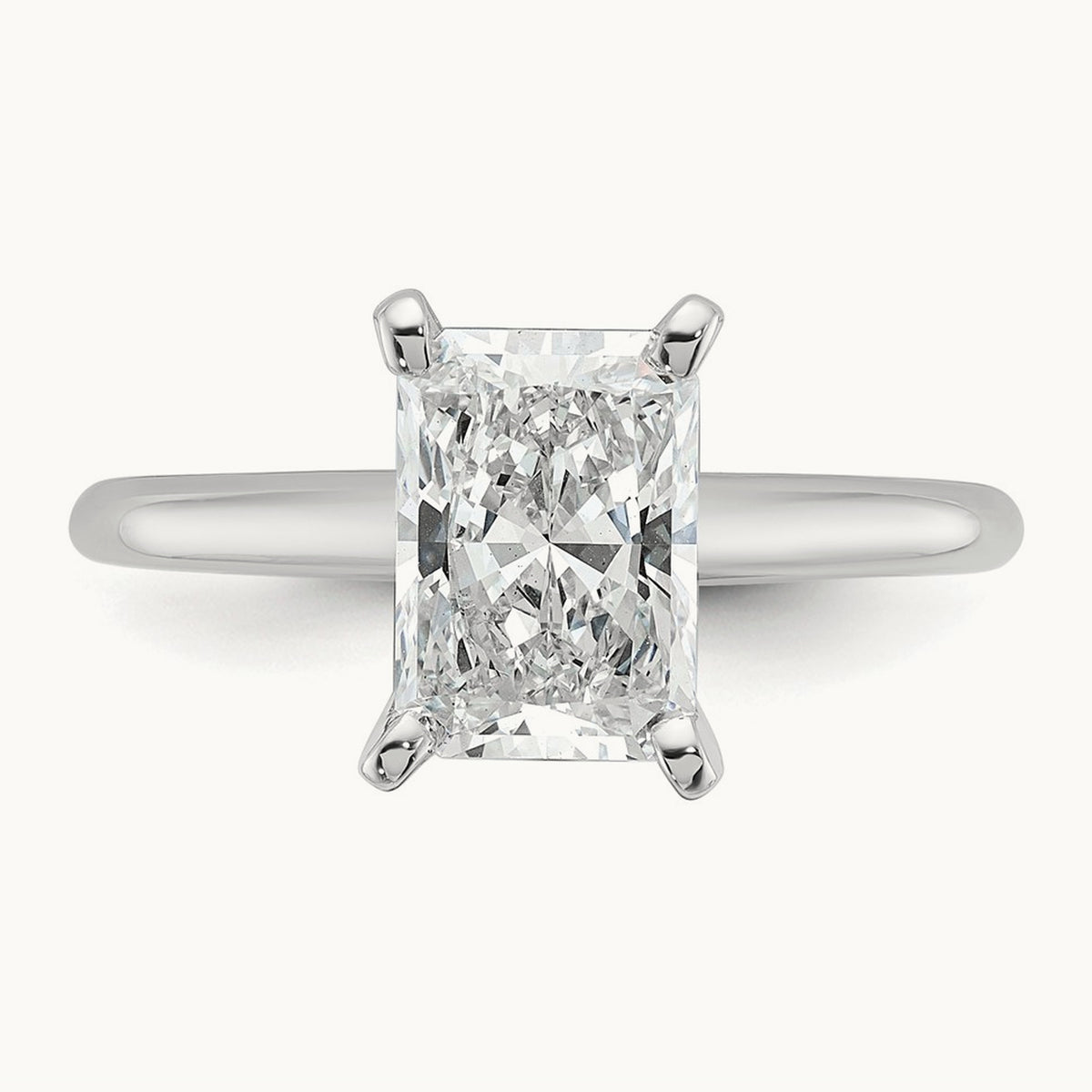 Radiant Solitaire Engagement Ring, 0.50-5.00 ct tw Lab-Grown Diamond — 2 ct, 14K White Gold