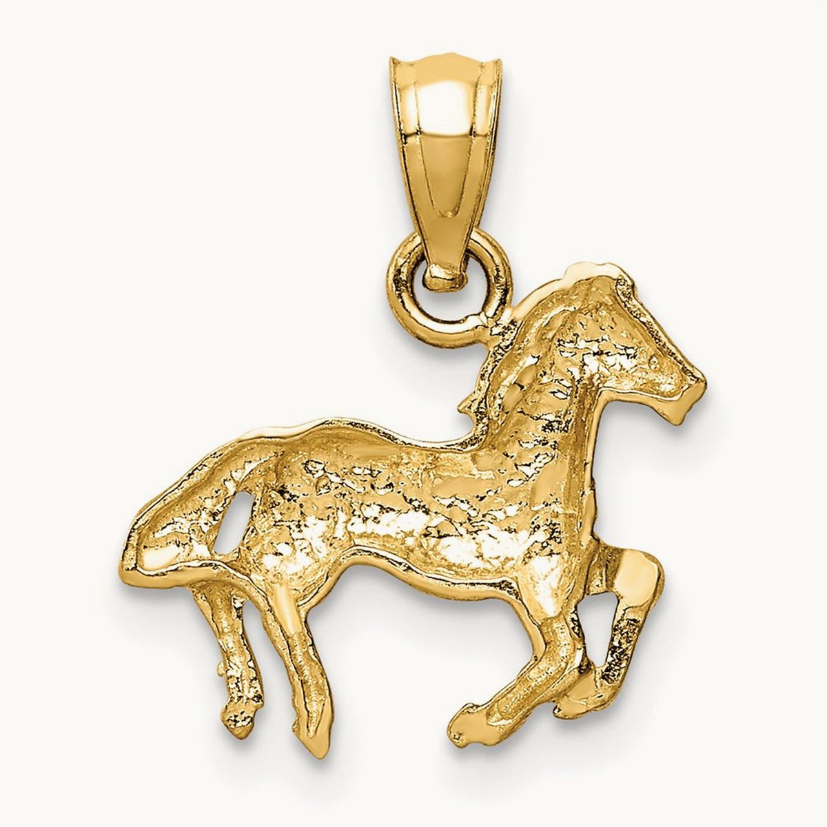 Diamond-cut Horse Pendant, 14K