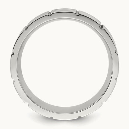 Brushed and Polished Grooved Band, 8mm, Titanium