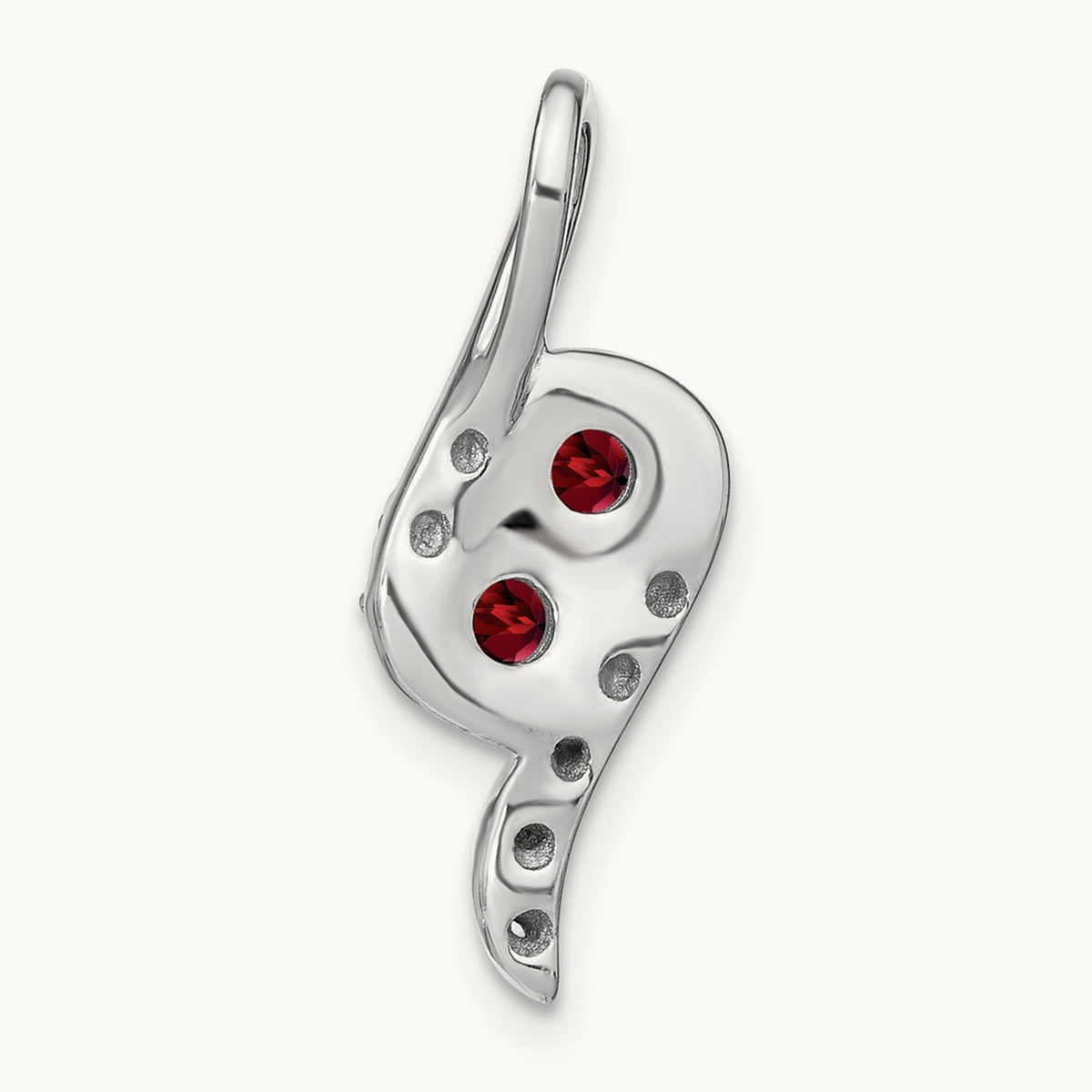 Garnet and Diamond Chain Slide, 14K White Gold