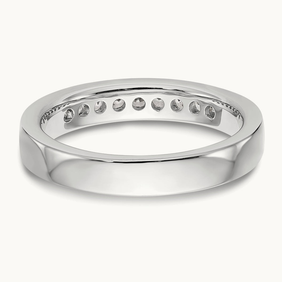 9- Stone ladies Band Mounting, 1.9mm, 14K White Gold