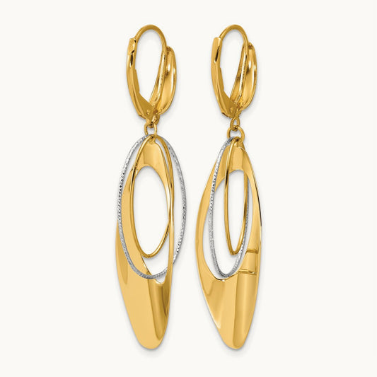 Polished / Dia-cut Dangle Leverback Earrings — Leslie's — photo set