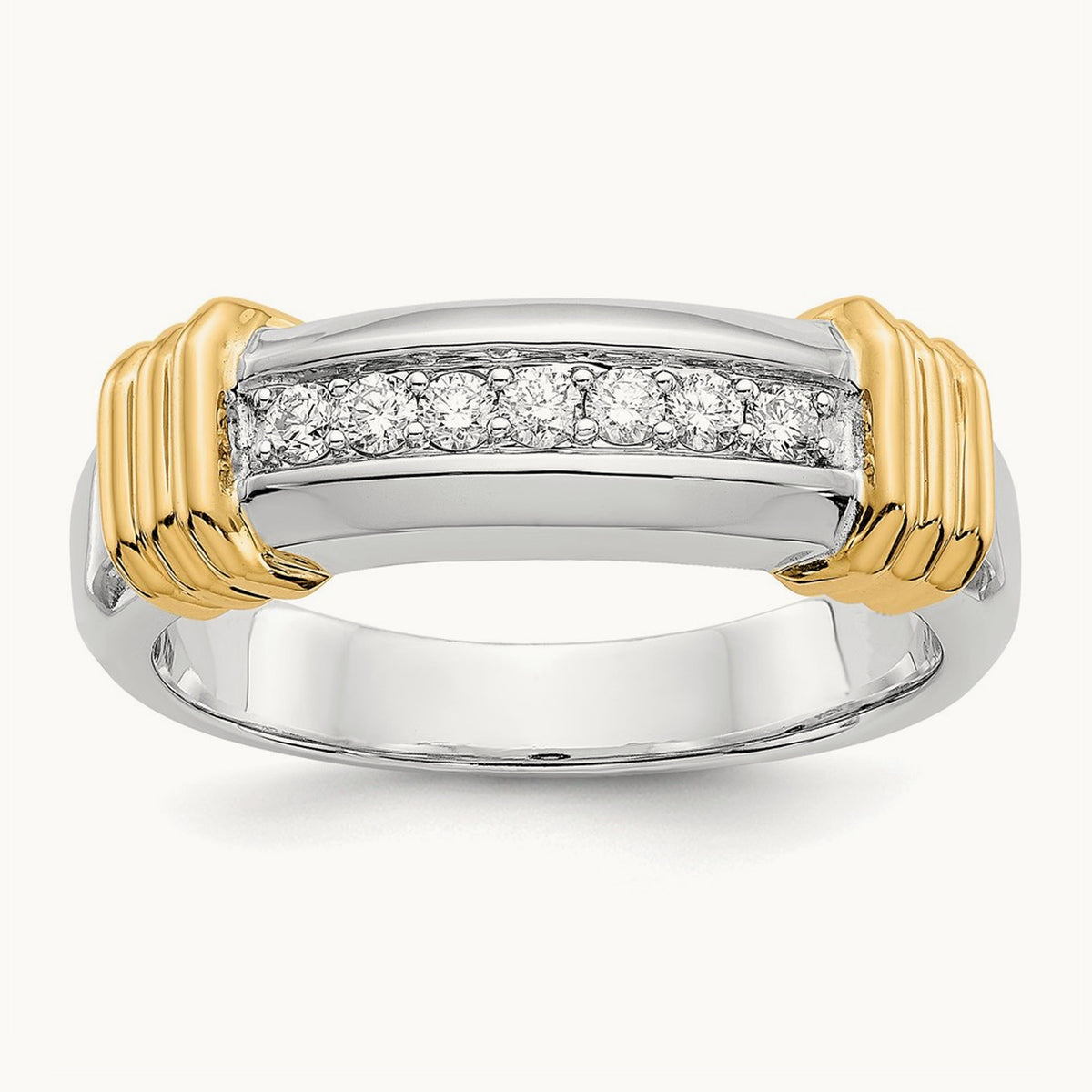 Diamond Mens Ring, 14K Two-tone