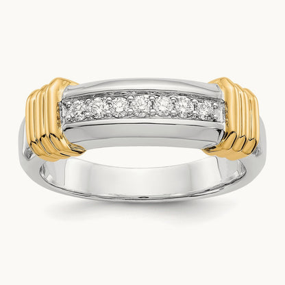Diamond Mens Ring, 14K Two-tone