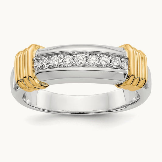 Diamond Mens Ring, 14K Two-tone