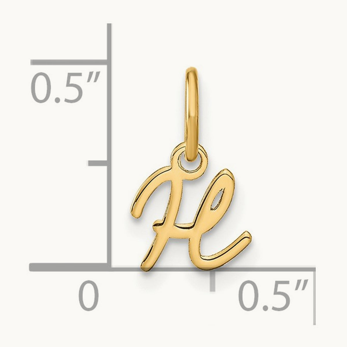Upper case Initial Charm — 14K Yellow Gold, H