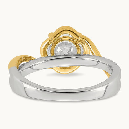 14ktt Certified Round Center Lab Grown Diamond VS+ F+ Ring
