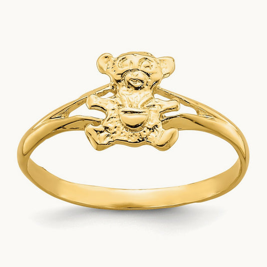 Teddy Bear Baby Ring, 14K