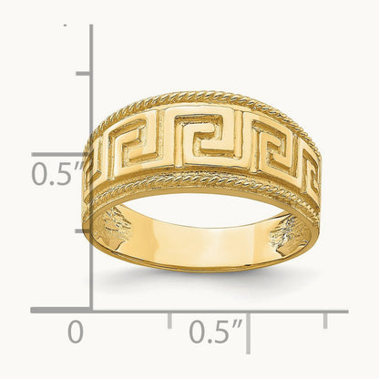 Greek Key Pattern Dome Ring, 14K