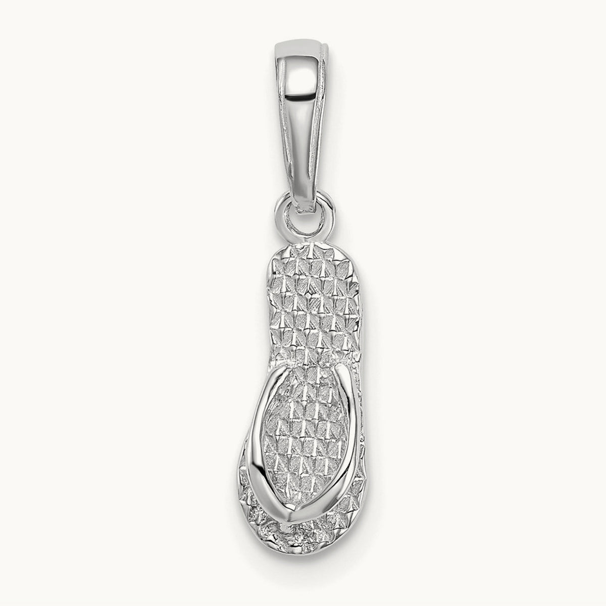 3D HAWAII Flip-Flop Pendant — 14K White Gold