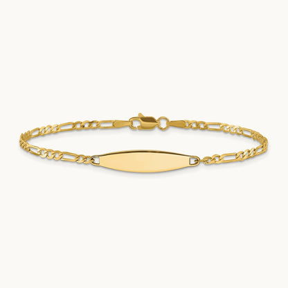 Figaro Link ID Bracelet, 14K