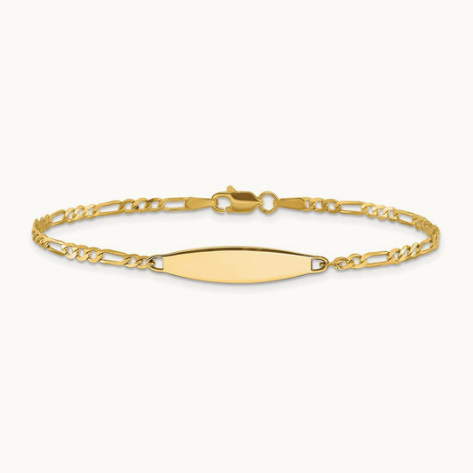 Figaro Link ID Bracelet, 14K