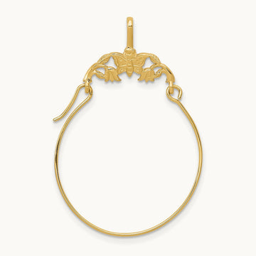 Polished Butterflies Charm Holder, 14K