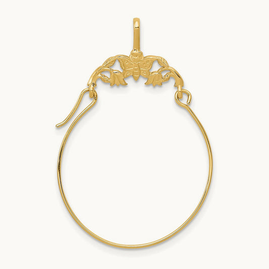 Polished Butterflies Charm Holder, 14K