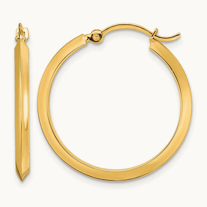 Polished Hoop Earrings — 14K Yellow Gold