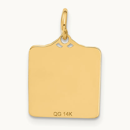 Enameled Blue Engravable Birth Certificate Charm — 20mm
