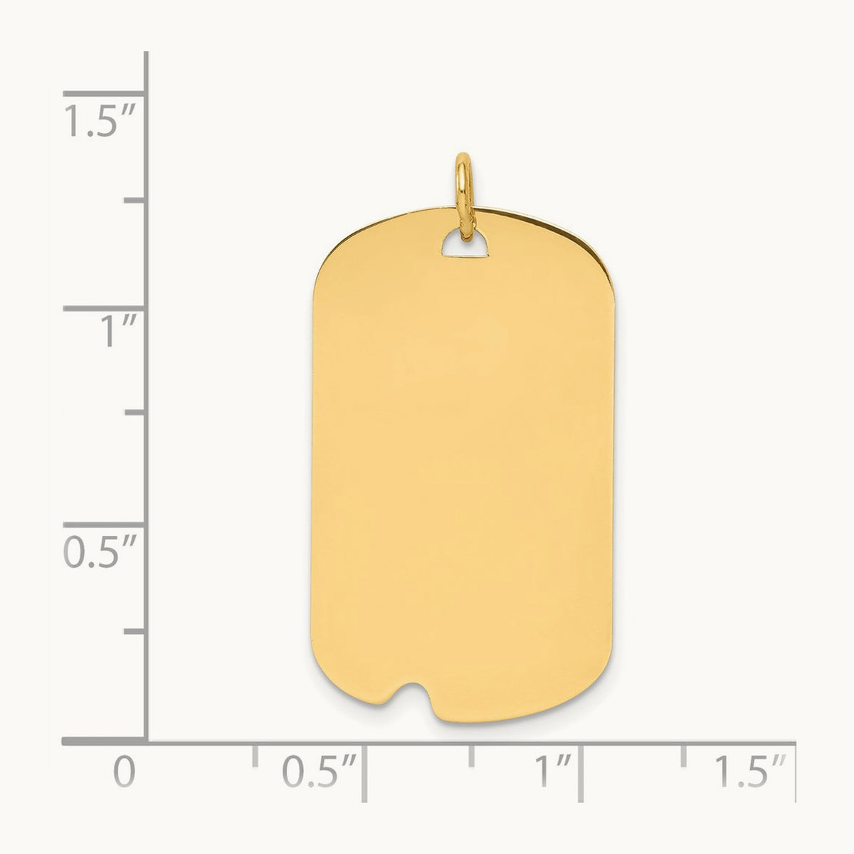 Plain .013 Gauge Engravable Dog Tag with Notch Disc Charm — 34mm