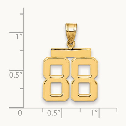 Medium Polished Number 88 Charm — 14K Yellow Gold