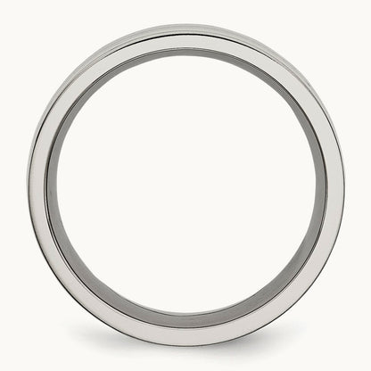 Polished with Black Carbon Fiber Inlay Flat Band — photo set