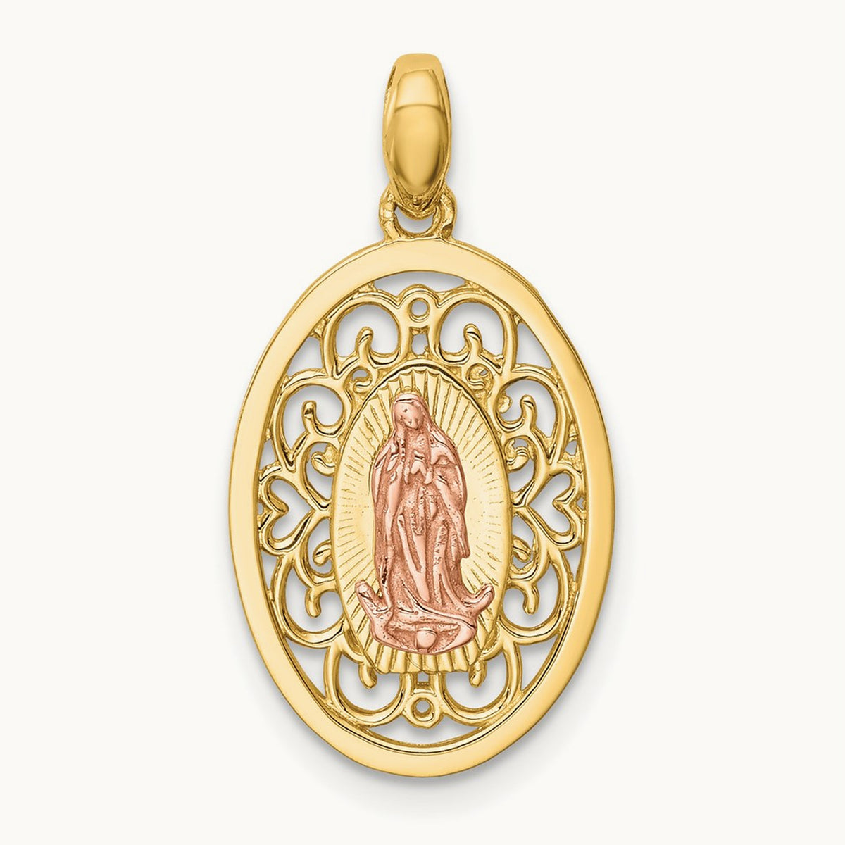 Our Lady of Guadalupe Pendant, 14K Two-tone