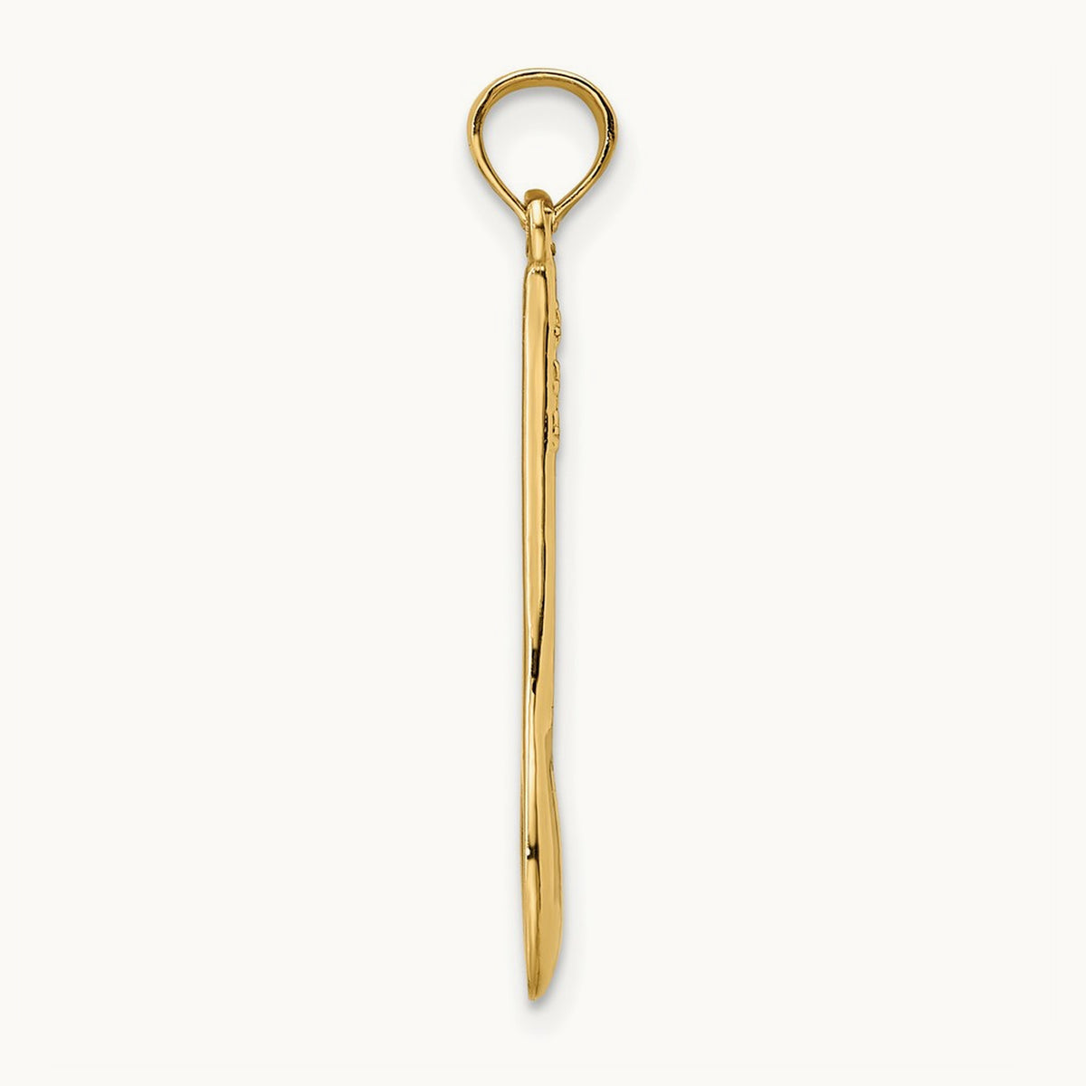 Polished 3-D Spoon Charm, 14K