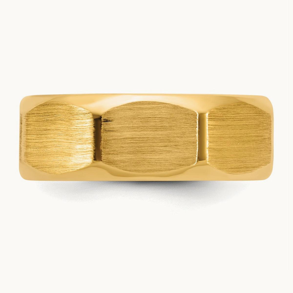 IB Goodman Men's Satin Octagonal Ring, 7.7mm, 14K Gold — 14K Yellow Gold