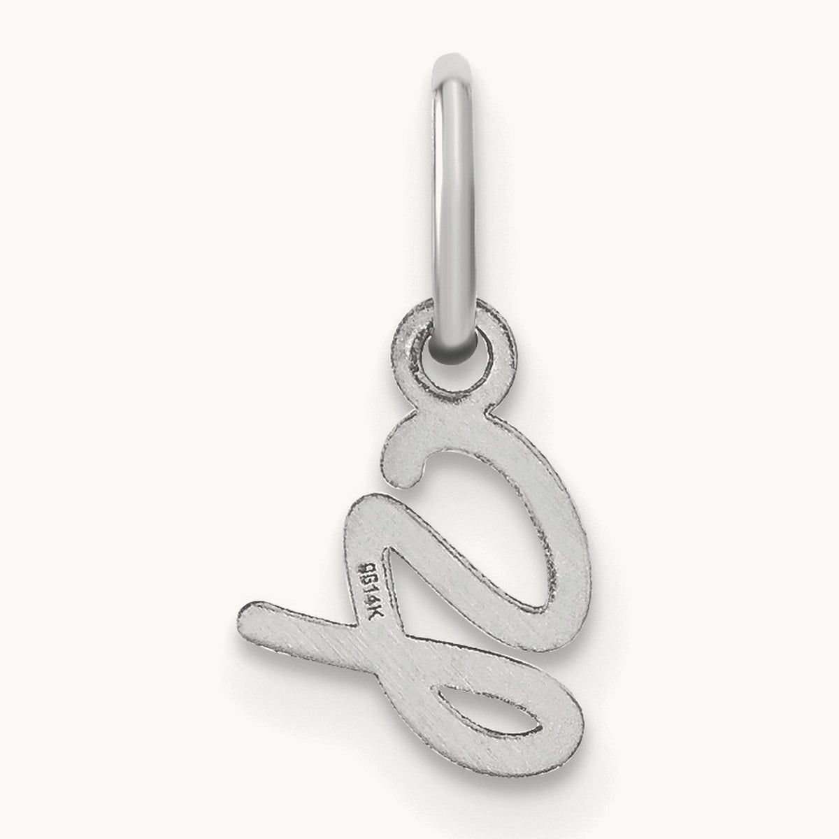 Upper case Initial Charm — 14K White Gold, G