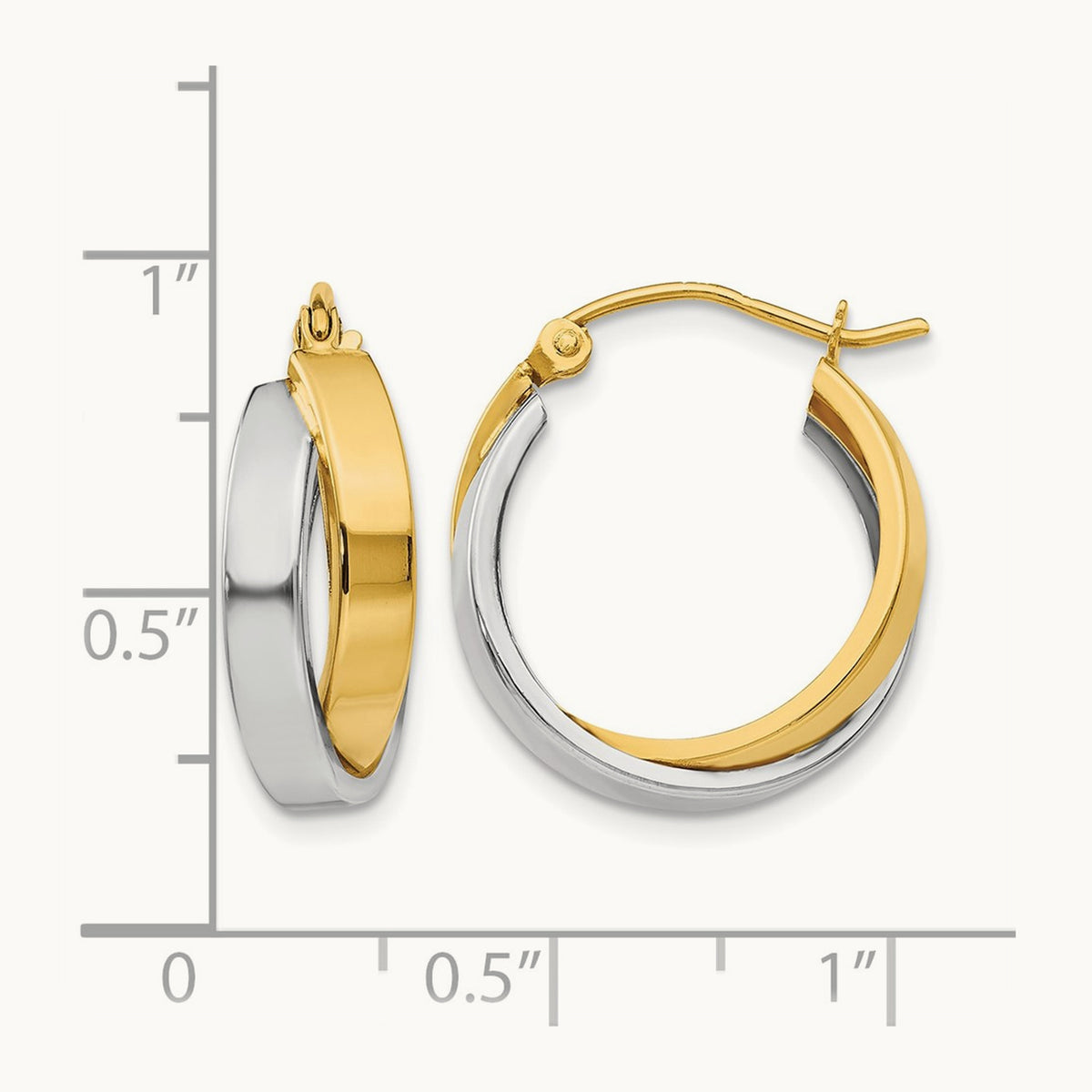 Polished Double Hoop Earrings — 17.5mm