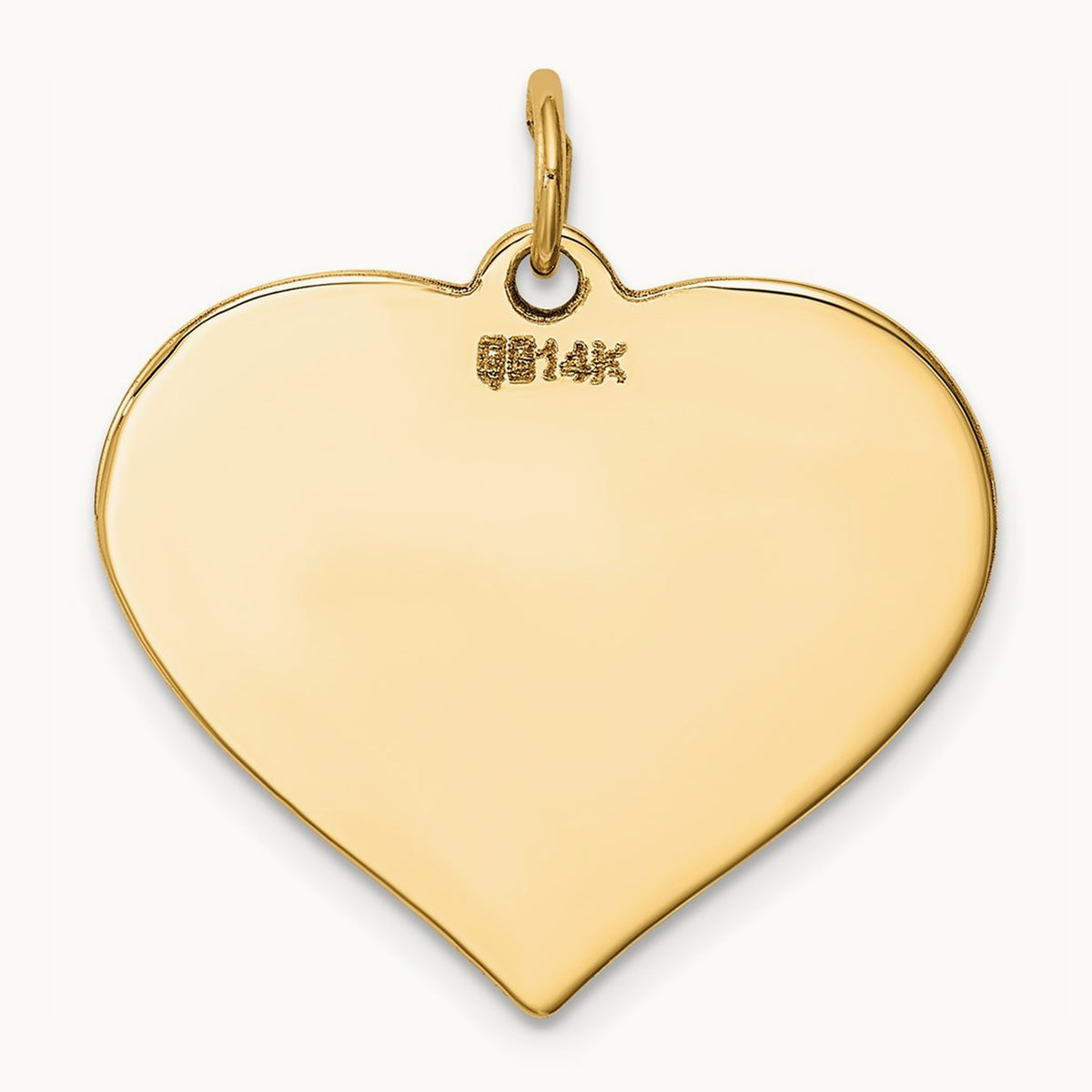 Plain .013 Gauge Engravable Heart Disc Charm — 25mm
