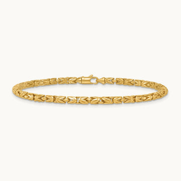 Polished Rounded Byzantine Link 7.5in Bracelet, 14K