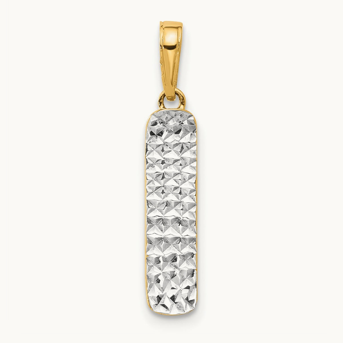 D/C Skateboard Pendant, 14K with White Rhodium