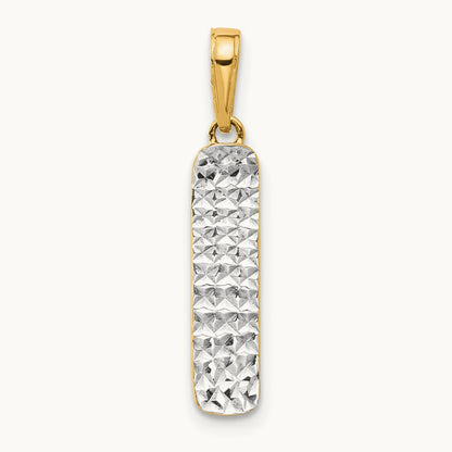 D/C Skateboard Pendant, 14K with White Rhodium
