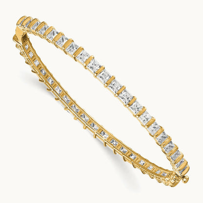 Hinged Bangle, 7.25 ct tw Lab-Grown Diamond — 14K Yellow Gold