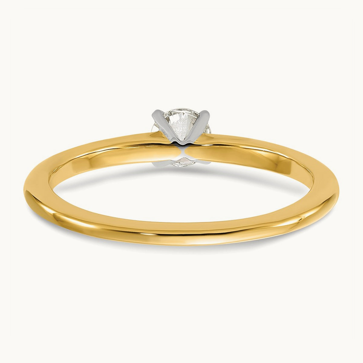 Round Solitaire Engagement Ring, 0.25-5.00 ct tw Lab-Grown Diamond — 1/4 ct, 14K Two-Tone