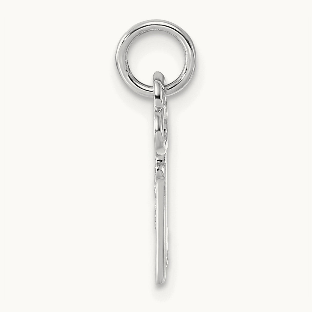 Key Initial Charm — 14K White Gold, S