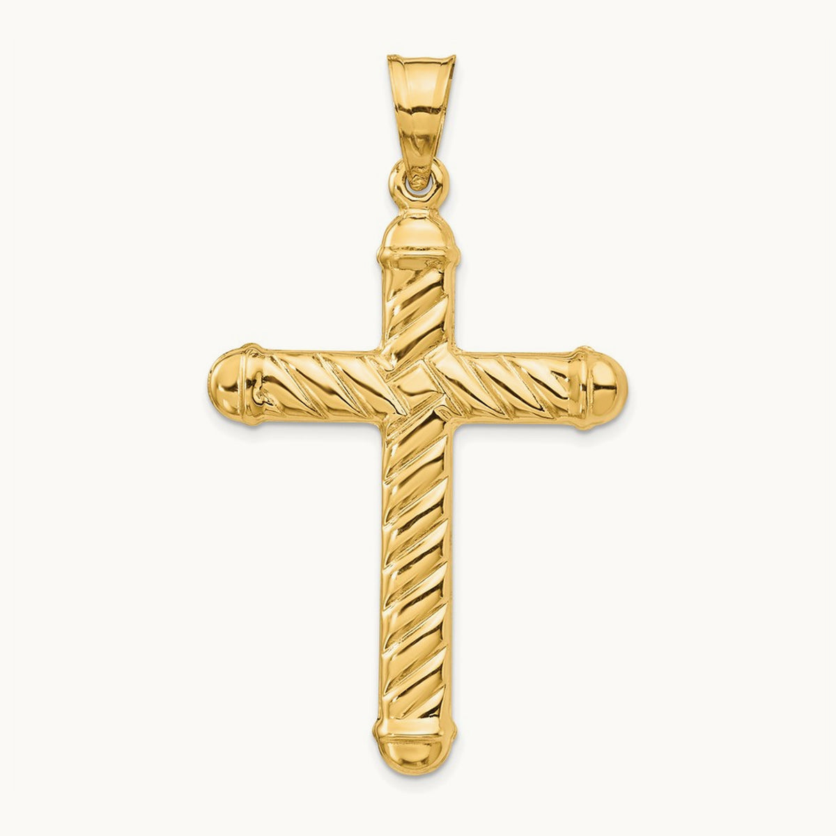 Hollow Cross Pendant, 14K