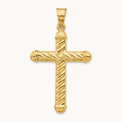 Hollow Cross Pendant, 14K