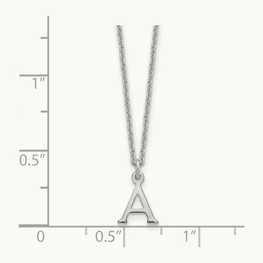 Cutout Initial Necklace — 14K White Gold, A