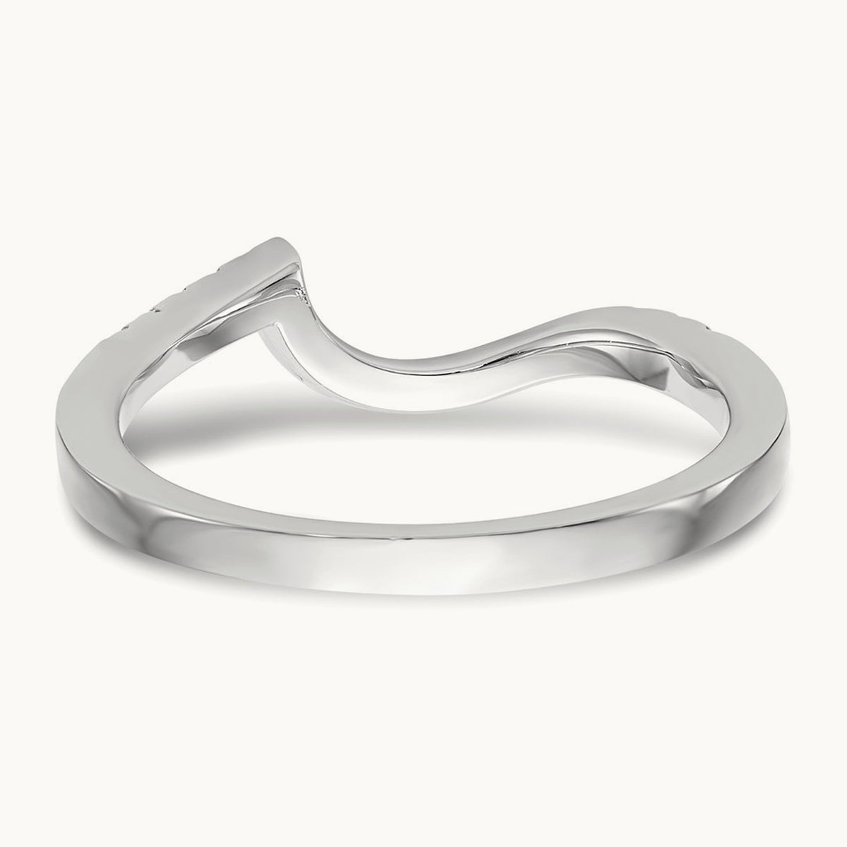 Diamond Contoured Wedding Band, 14K White Gold