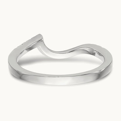Diamond Contoured Wedding Band, 14K White Gold