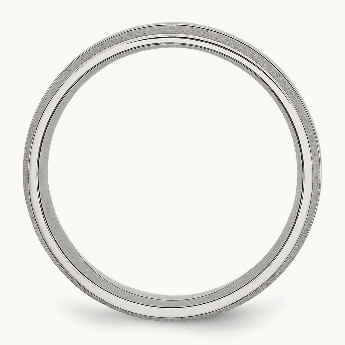 Polished with Brushed Edge Grooved Band — 8mm