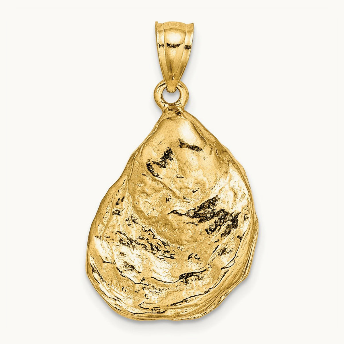3-D Textured Oyster Shell Charm — 27mm
