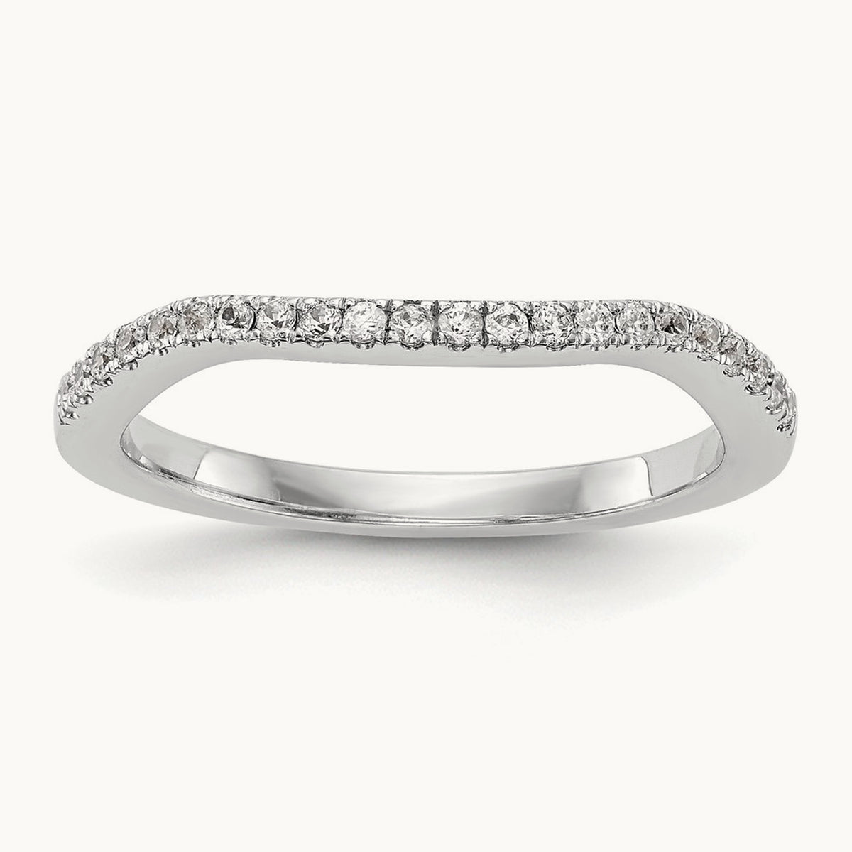 Contoured Wedding Band — 1/6 ct, 7