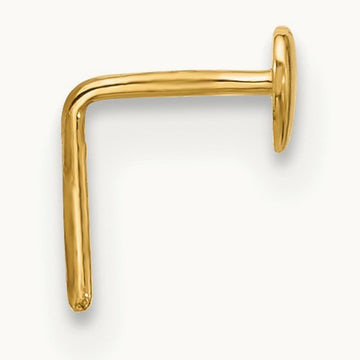22 Gauge Polished Heart Nose Stud, 14K