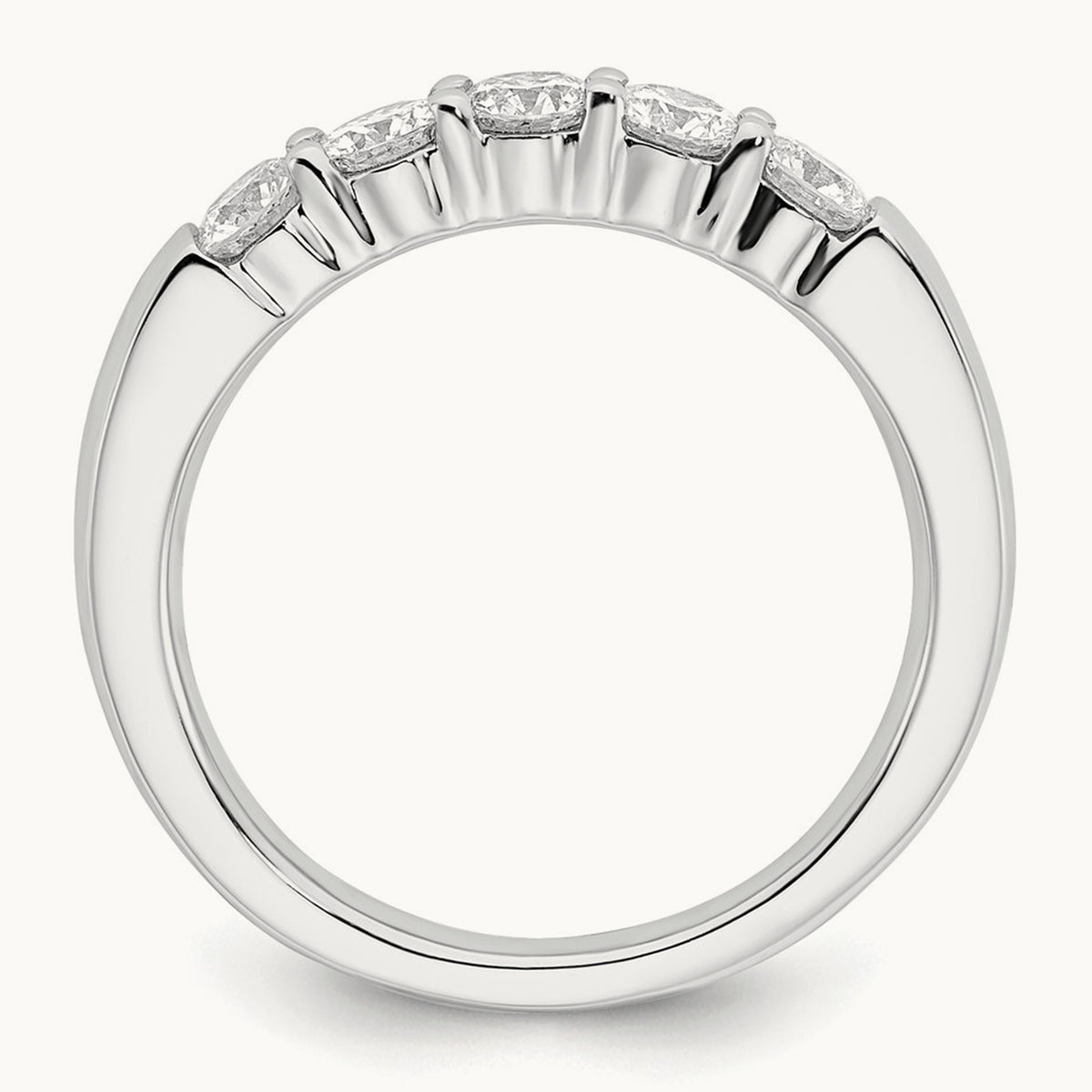 5-Stone Diamond Band, 14K White Gold